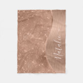 金属バラ金ゴールドグリッター パーソナライズされた フリースブランケット (正面)