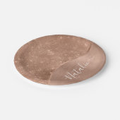 金属バラ金ゴールドグリッター パーソナライズされた ペーパープレート (アングル)