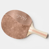 金属バラ金ゴールドグリッター パーソナライズされた 卓球ラケット (横)