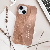 金属バラ金ゴールドグリッター パーソナライズされた Case-Mate iPhoneケース
