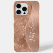 金属バラ金ゴールドグリッター パーソナライズされた Case-Mate iPhoneケース (裏面)