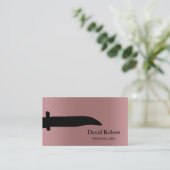 金属バラ金ゴールドシェフナイフモダン 名刺 (スタンド正面)