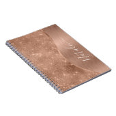 金属バラ金ゴールドパーソナライズされたグリッター ノートブック (右側)