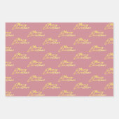 金属バラ金ゴールドプラチナクリスマス ラッピングペーパーシート (正面)