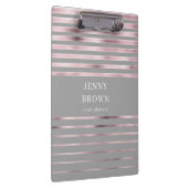 金属バラ金ゴールドホイルストライプモノグラム クリップボード (右)