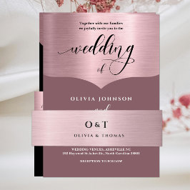 金属バラ金ゴールドモノグラ結婚ムの 招待状ベリーバンド