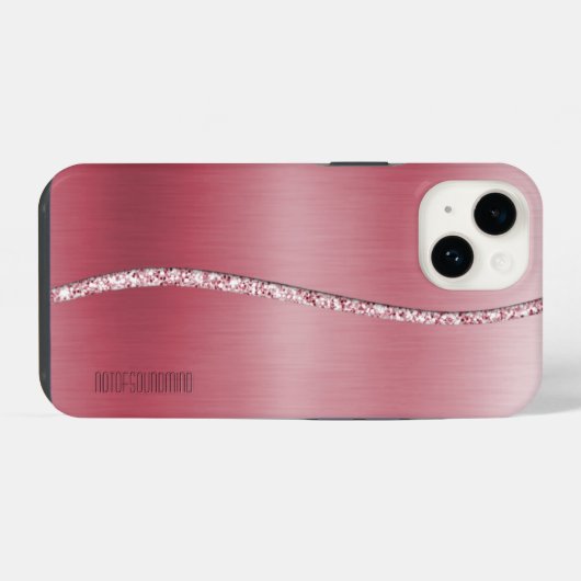 金属バラ金ゴールド及びグリッター波 iPhoneケース (裏面横)