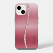 金属バラ金ゴールド及びグリッター波 iPhoneケース (裏面)