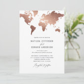 金属バラ金ゴールド結婚世界地図の旅行 (スタンド正面)