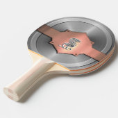 金属バラ金ゴールド鋼トロムペロエイルモノグラム 卓球ラケット (正面アングル)