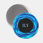 金属バラ青色磁石 マグネット (正面/裏面)