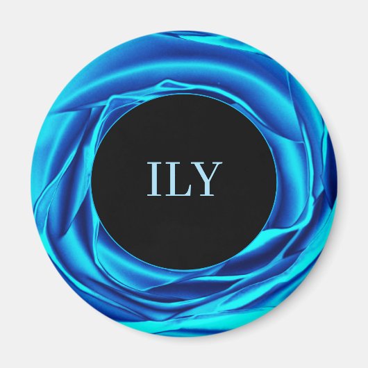 金属バラ青色磁石 マグネット (正面)