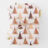 金属バラ黄色金ゴールドクリスマスツリーパターン ラッピングペーパーシート (インサイチュ)