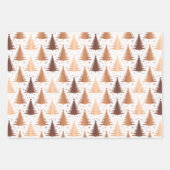 金属バラ黄色金ゴールドクリスマスツリーパターン ラッピングペーパーシート (正面)