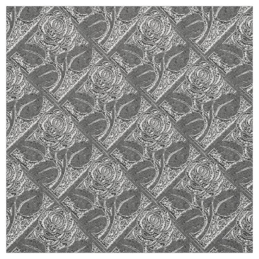 金属バラ05、銀織物 ファブリック (見本)