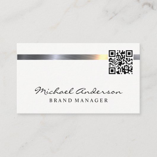 金属バー | QRコード 名刺 (正面)