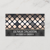 金属パターン |黒い布張り余白 名刺 (正面)