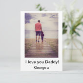 金属パーソナライズされた財布パパ用フォトカード サンキューカード (スタンド正面)