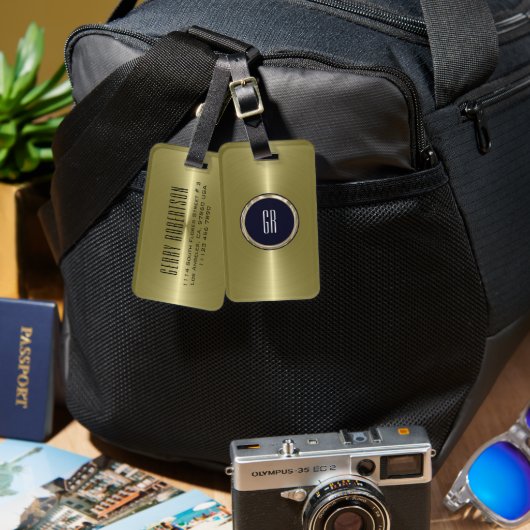 金属パーソナライズされた金ゴールドステンレス鋼の外観 ラゲッジタグ (正面&裏面)