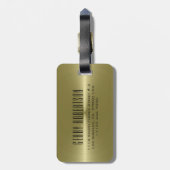 金属パーソナライズされた金ゴールドステンレス鋼の外観 ラゲッジタグ (裏面縦)