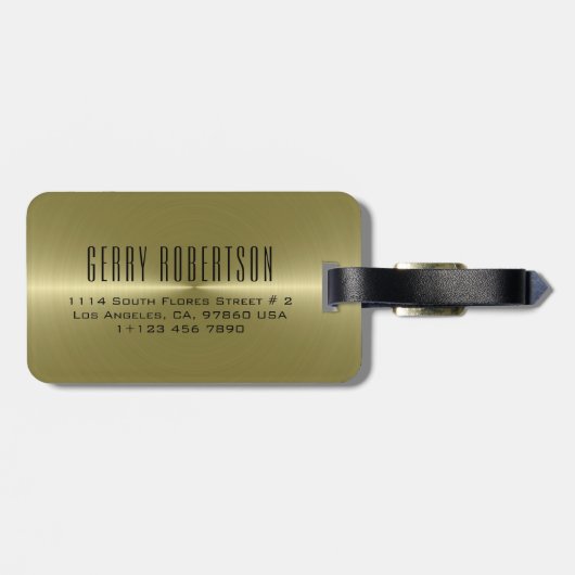 金属パーソナライズされた金ゴールドステンレス鋼の外観 ラゲッジタグ (裏面横)