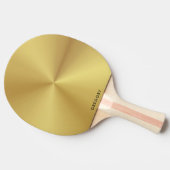 金属パーソナライズされた金ゴールドテクスモノグラム 卓球ラケット (横)