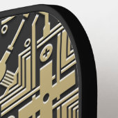 金属フェイクピックボールパドル ピックルボールラケット (左詳細)