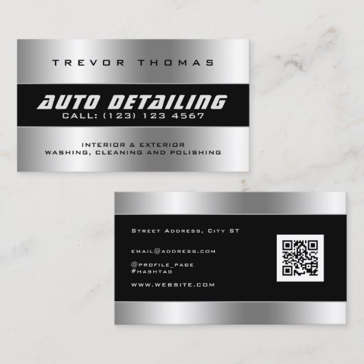 金属フェイク枠  名刺 (正面/裏面)