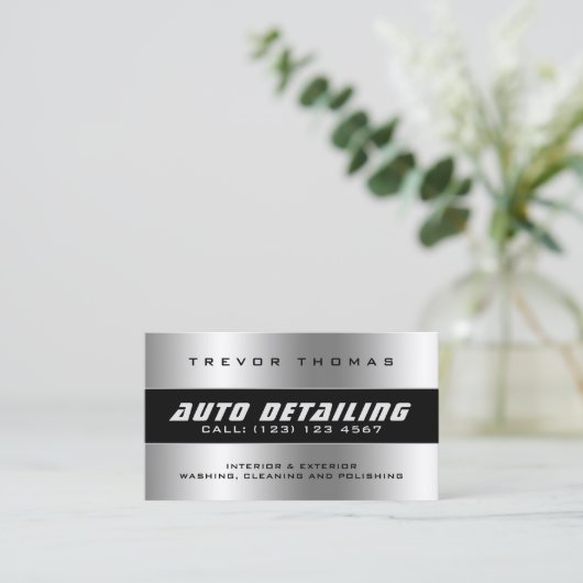 金属フェイク枠  名刺 (スタンド正面)