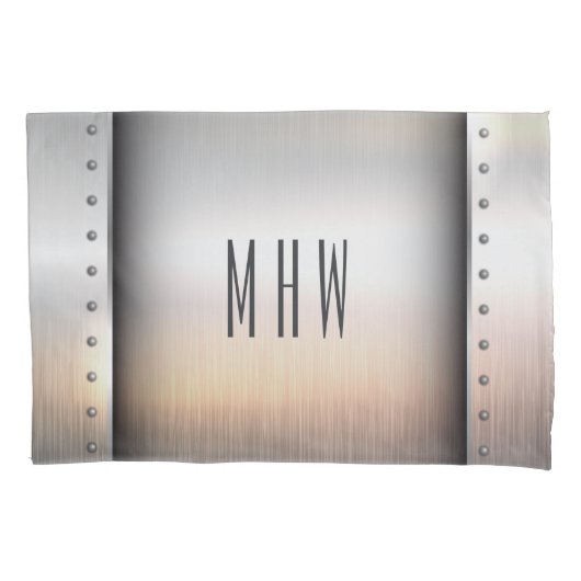 金属フェイク製カスタムモノグラム枕ケース 枕カバー (正面)