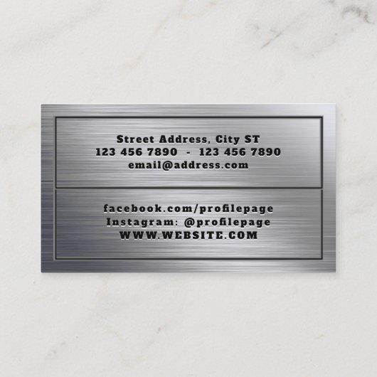 金属フェイク質強スタイル 名刺 (裏面)