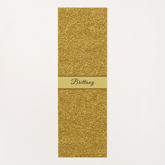 金属フェイク金ゴールドグリッターアート抽象芸術追加名 ヨガマット (正面)
