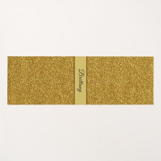 金属フェイク金ゴールドグリッターアート抽象芸術追加名 ヨガマット (正面(横))