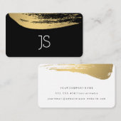 金属フェイク金ゴールドブラシ付きモノグラム 名刺 (正面/裏面)