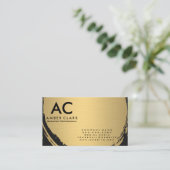 金属フェイク金ゴールドブラシ付きモノグラム 名刺 (スタンド正面)