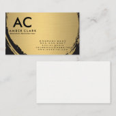 金属フェイク金ゴールドブラシ付きモノグラム 名刺 (正面/裏面)