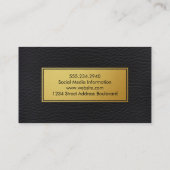 金属フェイク金ゴールドラベル及び皮革 名刺 (裏面)