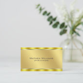 金属フェイク金ゴールドQRコード最小化主義 名刺 (スタンド正面)