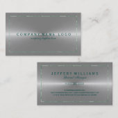 金属フェイク銀グレーステンレス鋼ルック3 名刺 (正面/裏面)