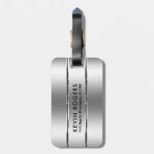 金属フェイク銀ストライプ銀 ラゲッジタグ (裏面縦)