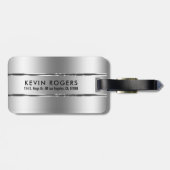 金属フェイク銀ストライプ銀 ラゲッジタグ (裏面横)