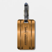 金属フェイク銅ストライプパターン ラゲッジタグ (裏面縦)