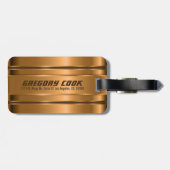 金属フェイク銅ストライプパターン ラゲッジタグ (裏面横)