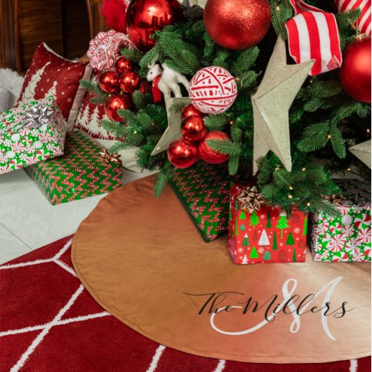 金属フェイク銅勾配ファミリーモノグラム ブラッシュドポリエステルツリースカート