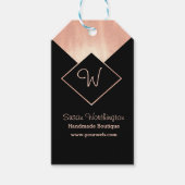 金属フェミニンモダンクールバラ金ゴールド ギフトタグ (正面)