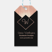 金属フェミニンモダンクールバラ金ゴールド ギフトタグ (裏面)