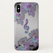 金属フラクタル音楽クレフ、音符記号のiPhoneの場合 Case-Mate iPhoneケース (裏面)