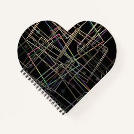 金属フレームの破断ハートスパイラルノートブック ノートブック