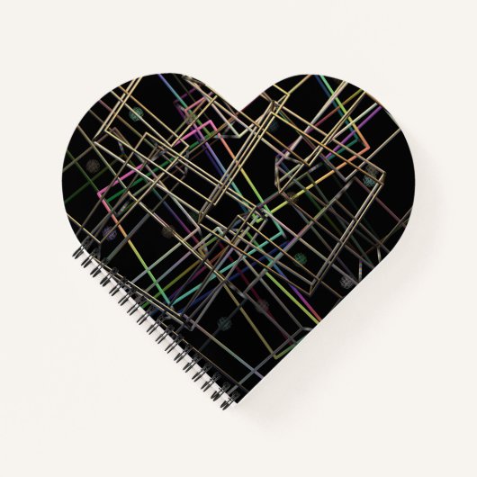 金属フレームの破断ハートスパイラルノートブック ノートブック (正面)