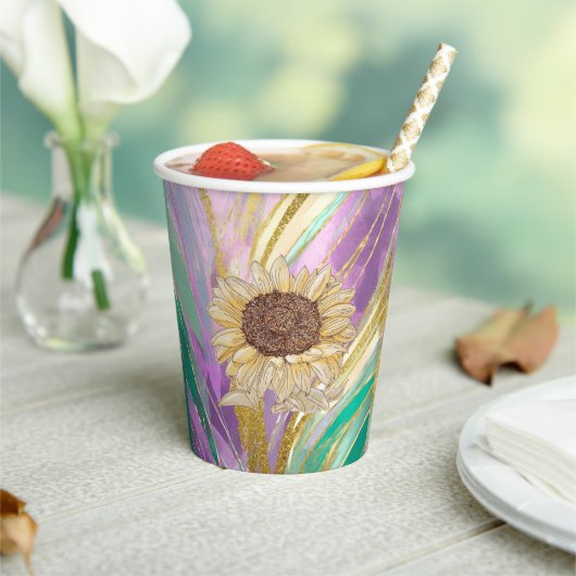 金属フローラ背景日差し紙カップ 紙コップ (インサイチュ)